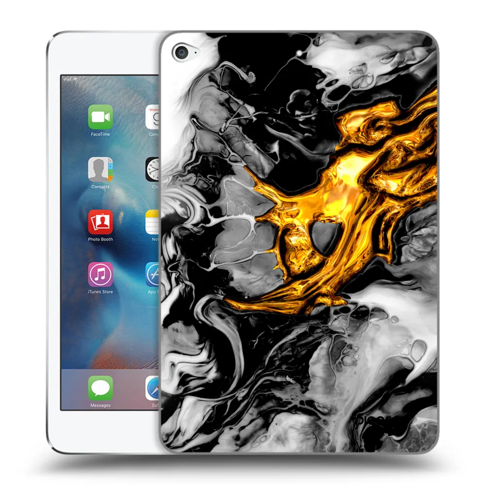 Picasee husă transparentă din silicon pentru Apple iPad mini 4 - Black Gold 2