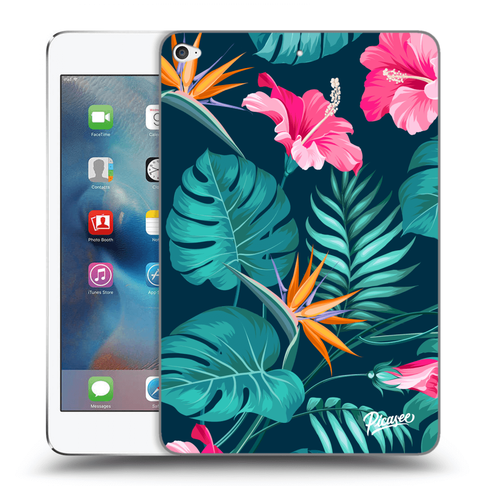 Picasee husă transparentă din silicon pentru Apple iPad mini 4 - Pink Monstera
