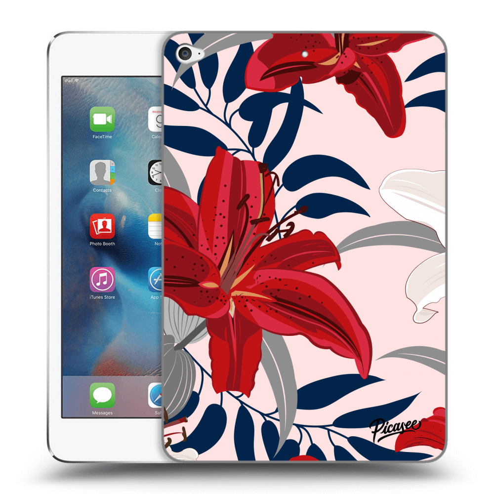 Picasee husă transparentă din silicon pentru Apple iPad mini 4 - Red Lily