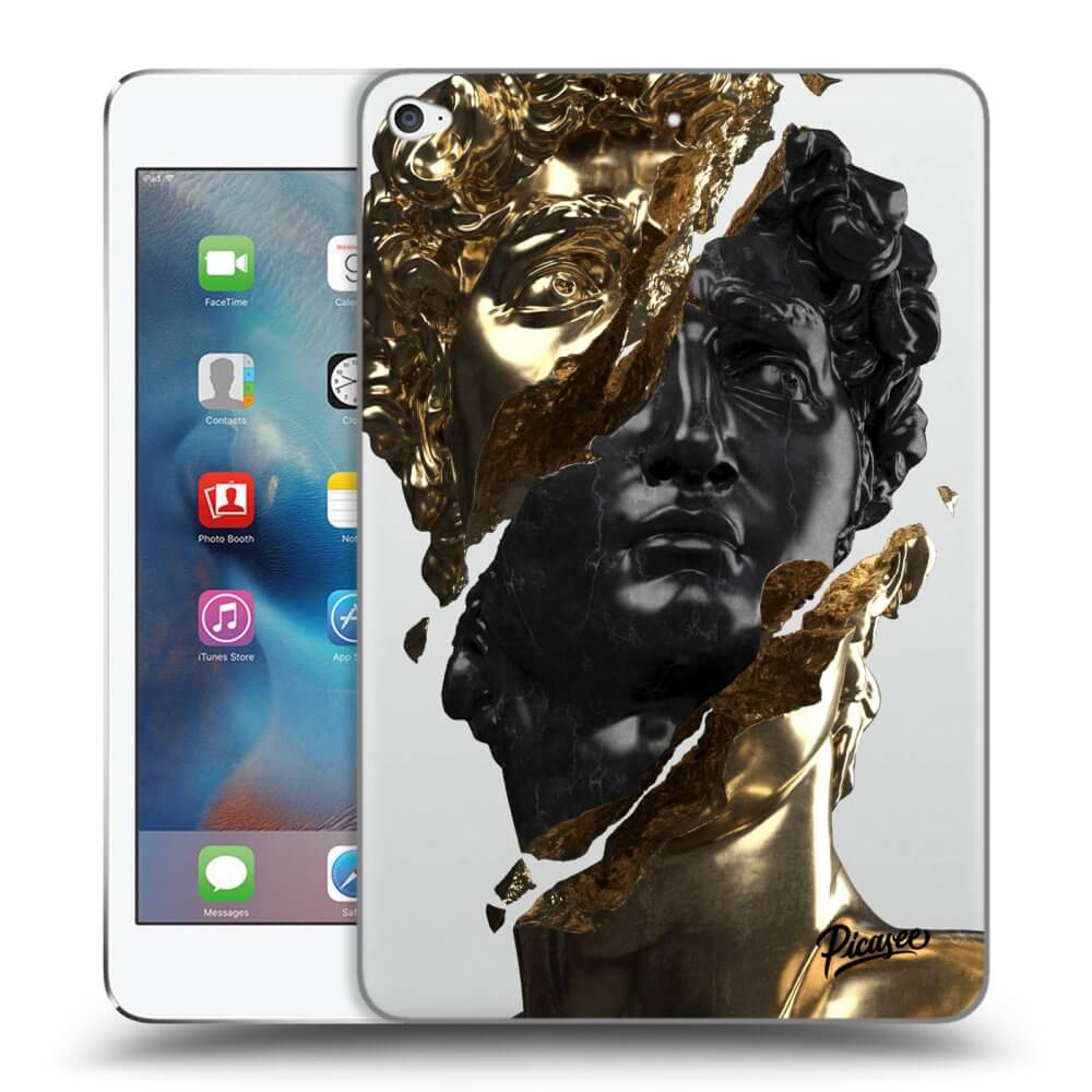 Picasee husă transparentă din silicon pentru Apple iPad mini 4 - Gold - Black