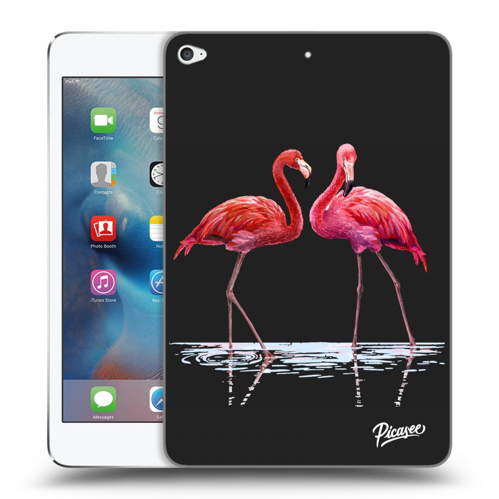 Picasee husă neagră din silicon pentru Apple iPad mini 4 - Flamingos couple