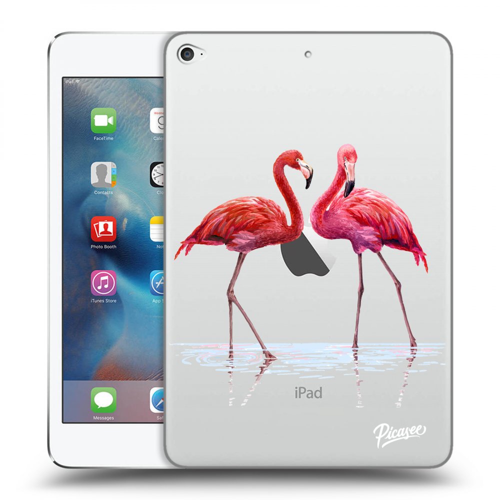 Picasee husă transparentă din silicon pentru Apple iPad mini 4 - Flamingos couple