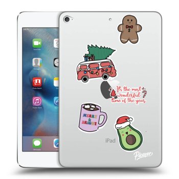Picasee husă transparentă din silicon pentru Apple iPad mini 4 - Christmas Stickers