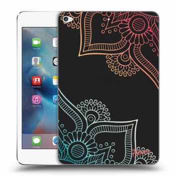 Picasee husă neagră din silicon pentru Apple iPad mini 4 - Flowers pattern