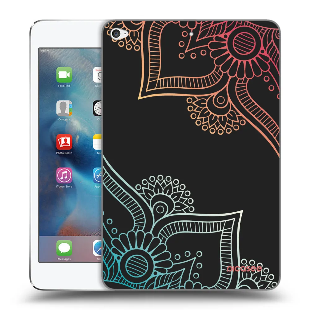 Picasee husă neagră din silicon pentru Apple iPad mini 4 - Flowers pattern