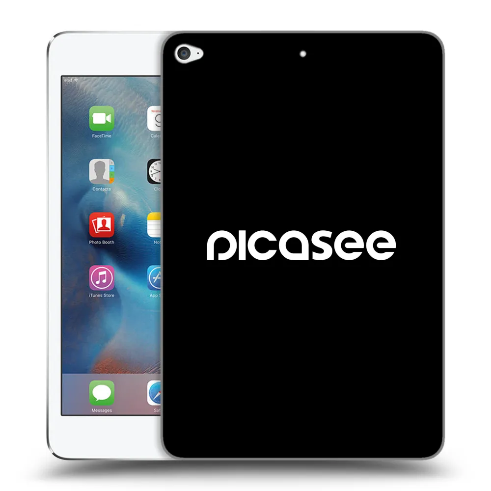 Picasee husă neagră din silicon pentru Apple iPad mini 4 - Picasee - new logo - white
