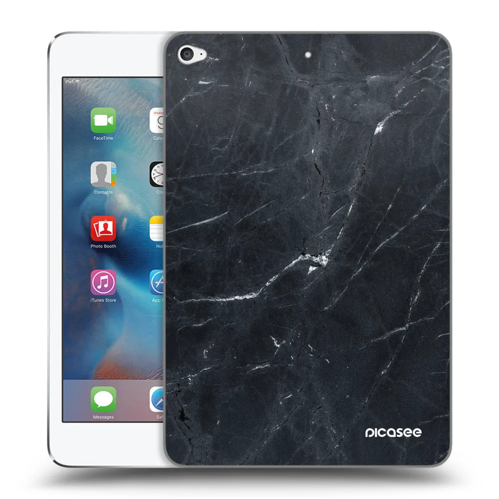 Picasee husă transparentă din silicon pentru Apple iPad mini 4 - Black marble