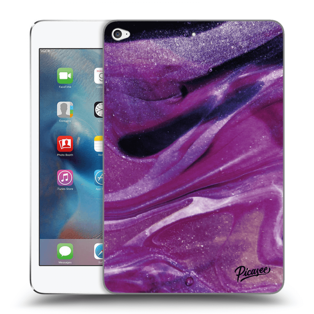 Picasee husă transparentă din silicon pentru Apple iPad mini 4 - Purple glitter