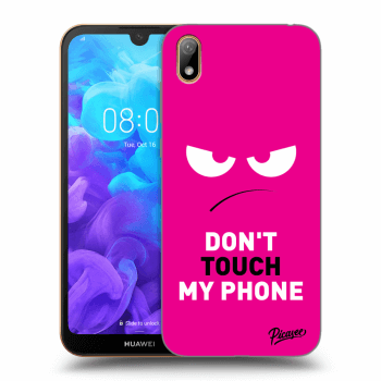 Picasee husă neagră din silicon pentru Huawei Y5 2019 - Angry Eyes - Pink