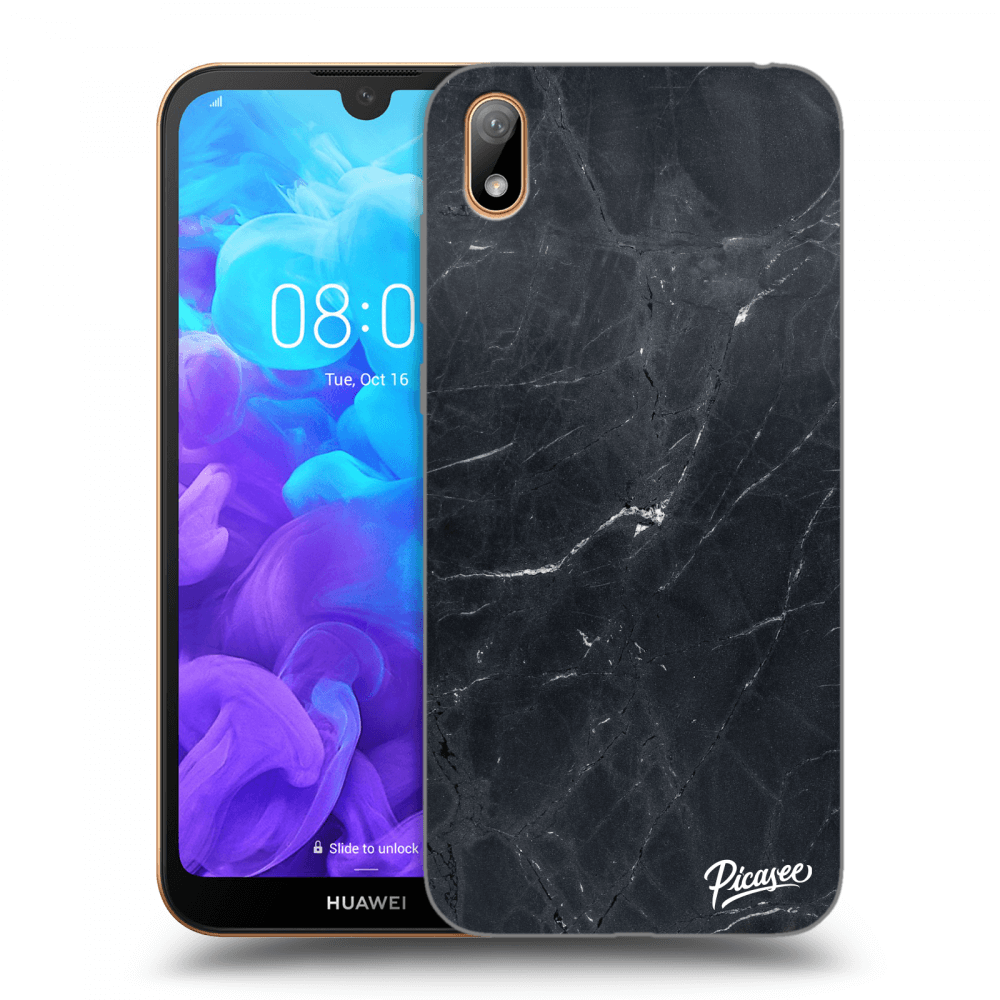 Picasee husă neagră din silicon pentru Huawei Y5 2019 - Black marble