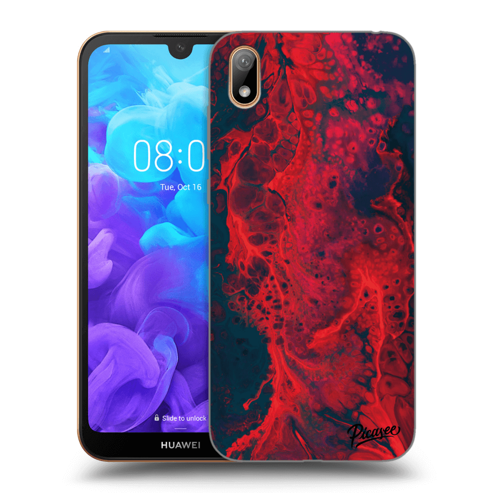 Picasee husă neagră din silicon pentru Huawei Y5 2019 - Organic red