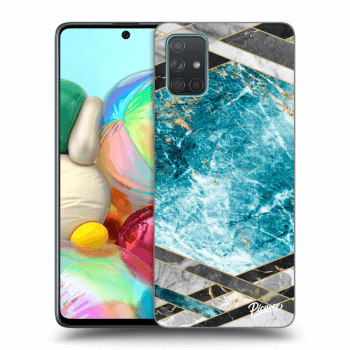 Husă pentru Samsung Galaxy A71 A715F - Blue geometry