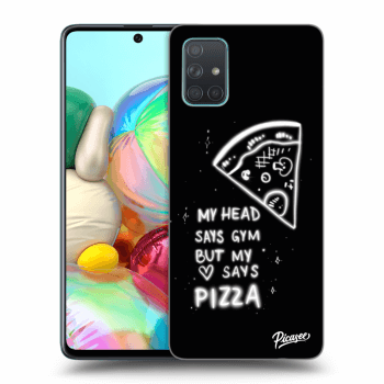 Picasee husă neagră din silicon pentru Samsung Galaxy A71 A715F - Pizza