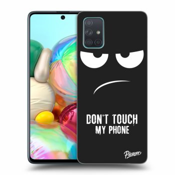 Picasee husă neagră din silicon pentru Samsung Galaxy A71 A715F - Don't Touch My Phone