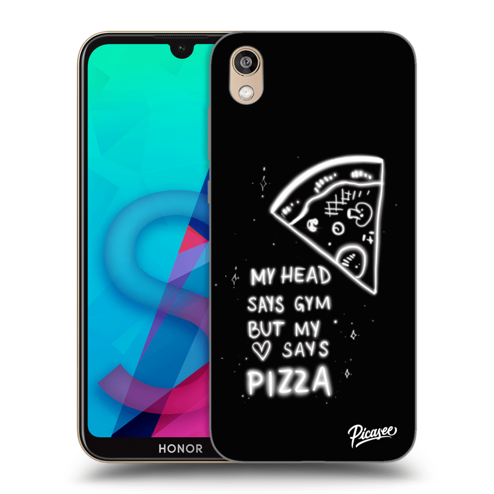 Picasee husă neagră din silicon pentru Honor 8S - Pizza