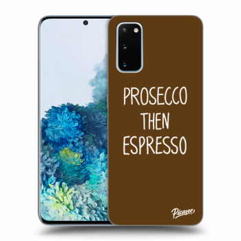Picasee husă transparentă din silicon pentru Samsung Galaxy S20 G980F - Prosecco then espresso