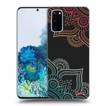 Picasee husă neagră din silicon pentru Samsung Galaxy S20 G980F - Flowers pattern