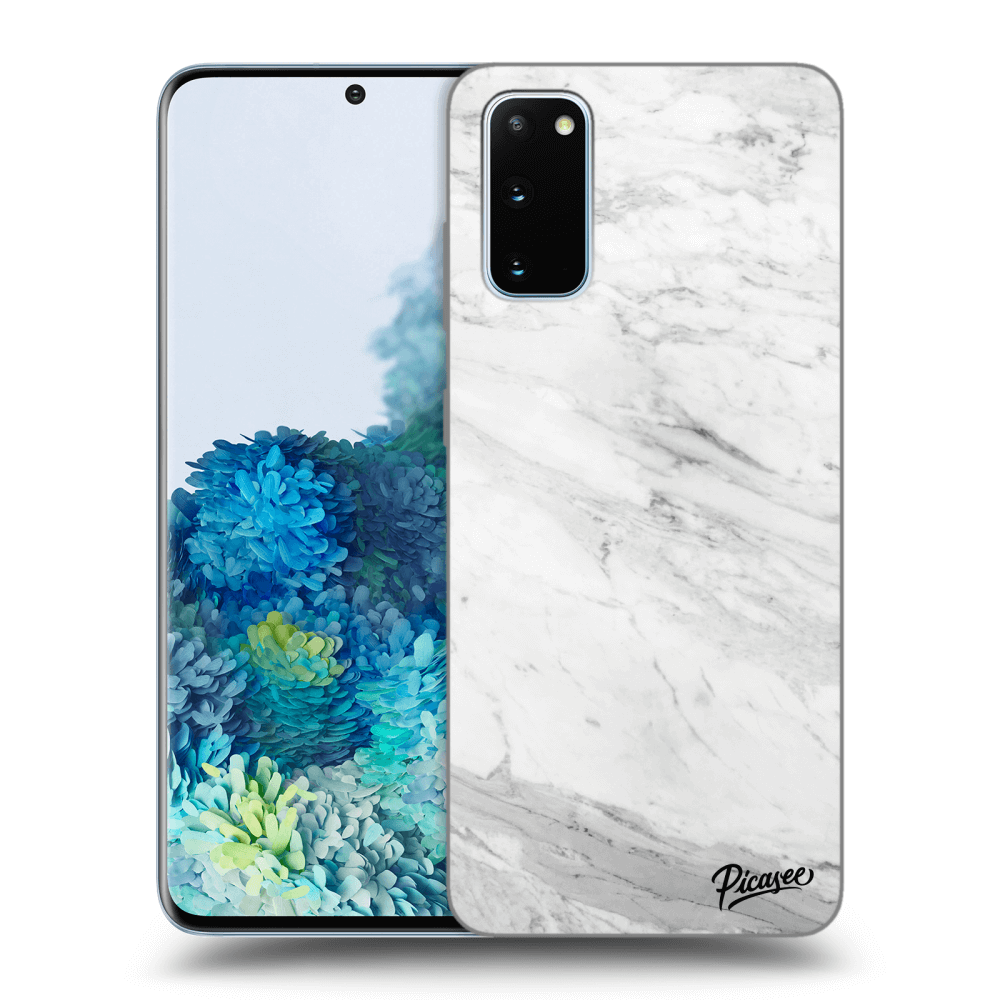 Picasee husă transparentă din silicon pentru Samsung Galaxy S20 G980F - White marble