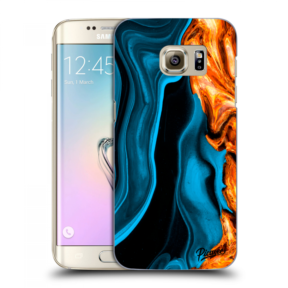 Picasee husă transparentă din silicon pentru Samsung Galaxy S7 Edge G935F - Gold blue