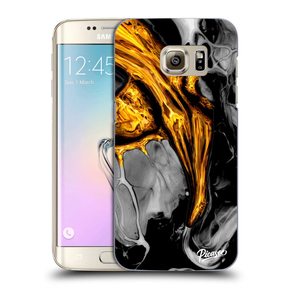 Picasee husă transparentă din silicon pentru Samsung Galaxy S7 Edge G935F - Black Gold