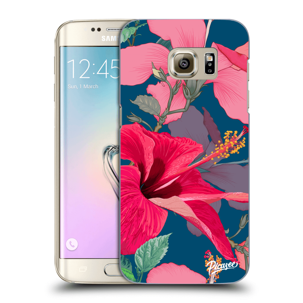 Picasee husă transparentă din silicon pentru Samsung Galaxy S7 Edge G935F - Hibiscus