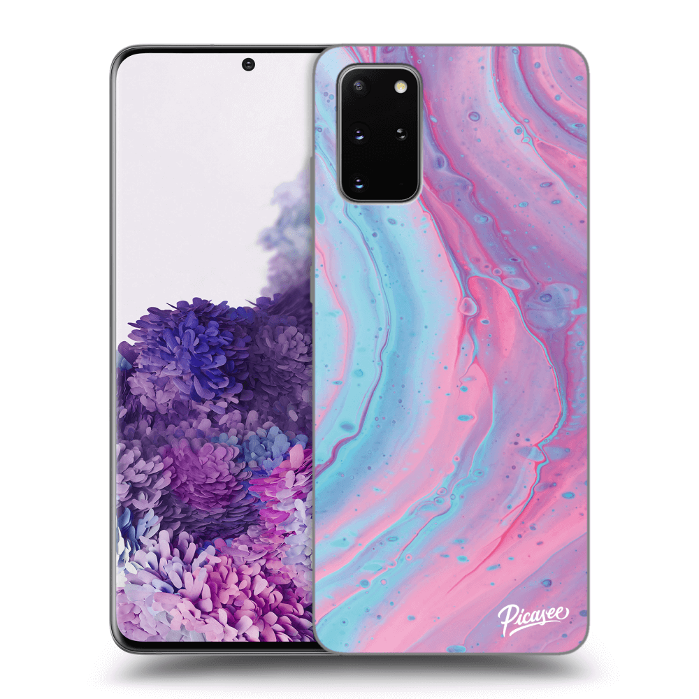 Picasee husă neagră din silicon pentru Samsung Galaxy S20+ G985F - Pink liquid