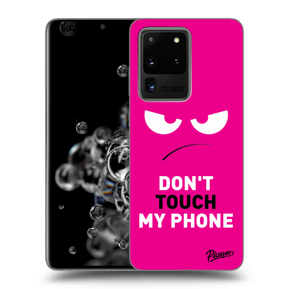 Picasee husă transparentă din silicon pentru Samsung Galaxy S20 Ultra 5G G988F - Angry Eyes - Pink