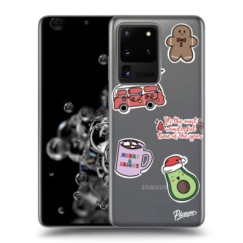 Picasee husă transparentă din silicon pentru Samsung Galaxy S20 Ultra 5G G988F - Christmas Stickers