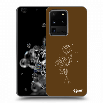 Husă pentru Samsung Galaxy S20 Ultra 5G G988F - Brown flowers