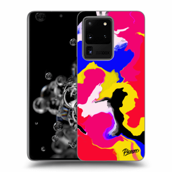 Picasee husă neagră din silicon pentru Samsung Galaxy S20 Ultra 5G G988F - Watercolor