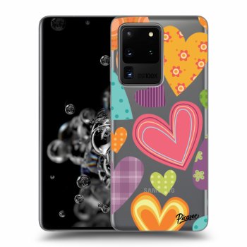 Picasee husă transparentă din silicon pentru Samsung Galaxy S20 Ultra 5G G988F - Colored heart