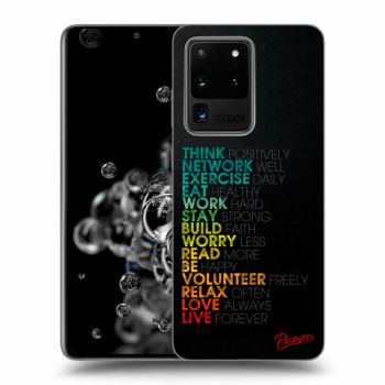 Picasee husă neagră din silicon pentru Samsung Galaxy S20 Ultra 5G G988F - Motto life
