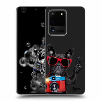 Picasee husă neagră din silicon pentru Samsung Galaxy S20 Ultra 5G G988F - French Bulldog