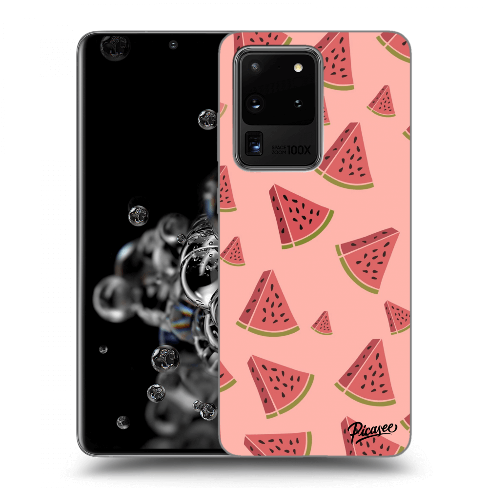 Picasee husă neagră din silicon pentru Samsung Galaxy S20 Ultra 5G G988F - Watermelon