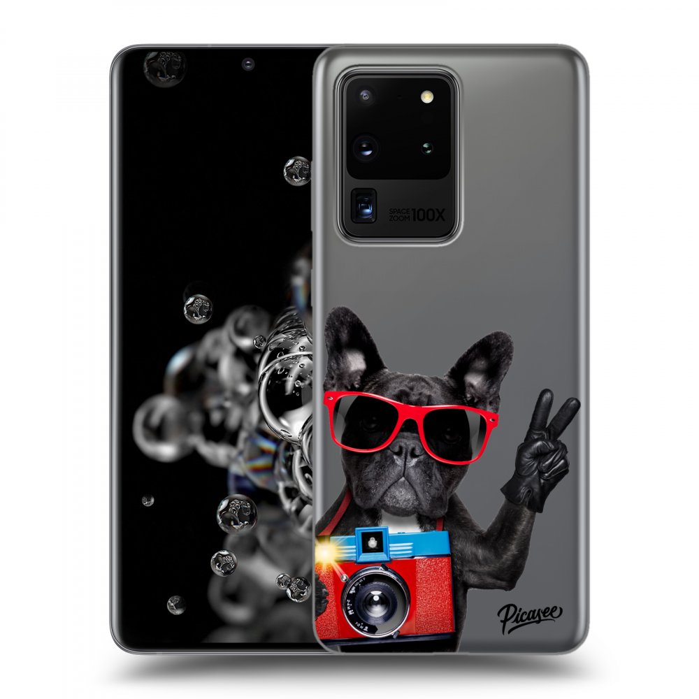 Picasee husă transparentă din silicon pentru Samsung Galaxy S20 Ultra 5G G988F - French Bulldog