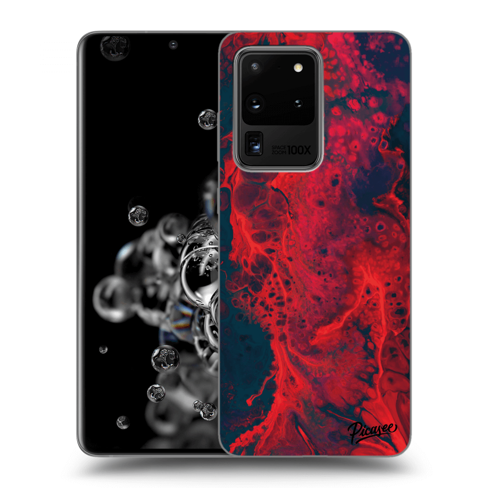 Picasee husă neagră din silicon pentru Samsung Galaxy S20 Ultra 5G G988F - Organic red