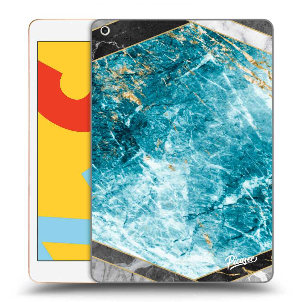 Picasee husă transparentă din silicon pentru Apple iPad 10.2" 2019 (7. gen) - Blue geometry
