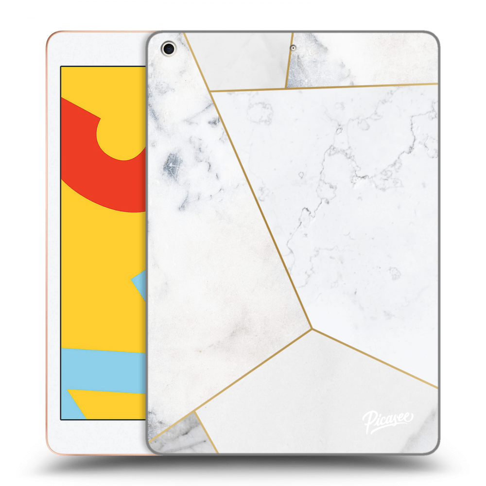 Picasee husă transparentă din silicon pentru Apple iPad 10.2" 2019 (7. gen) - White tile