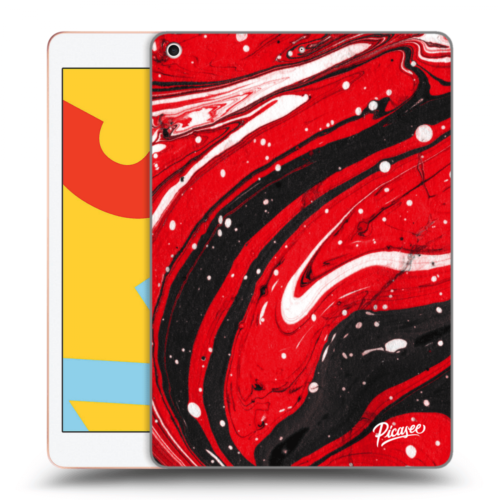 Picasee husă transparentă din silicon pentru Apple iPad 10.2" 2019 (7. gen) - Red black