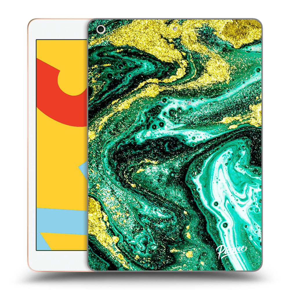 Picasee husă neagră din silicon pentru Apple iPad 10.2" 2019 (7. gen) - Green Gold