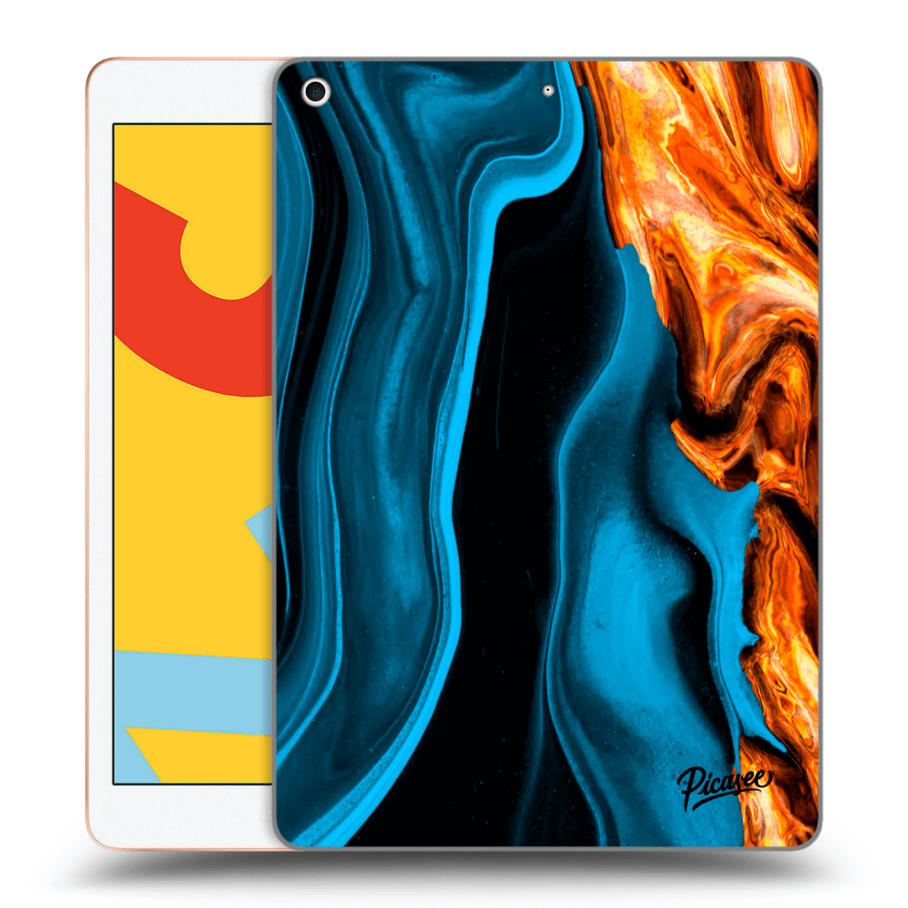 Picasee husă neagră din silicon pentru Apple iPad 10.2" 2019 (7. gen) - Gold blue
