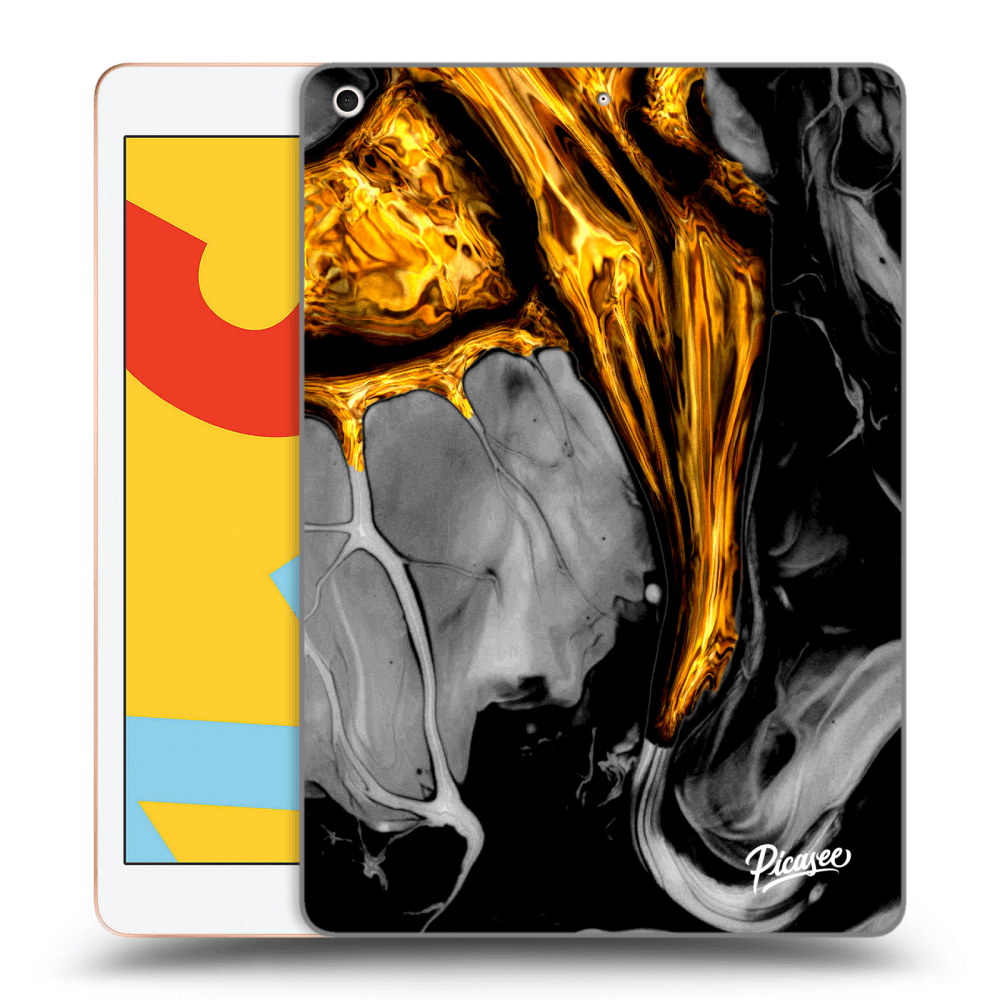 Picasee husă transparentă din silicon pentru Apple iPad 10.2" 2019 (7. gen) - Black Gold