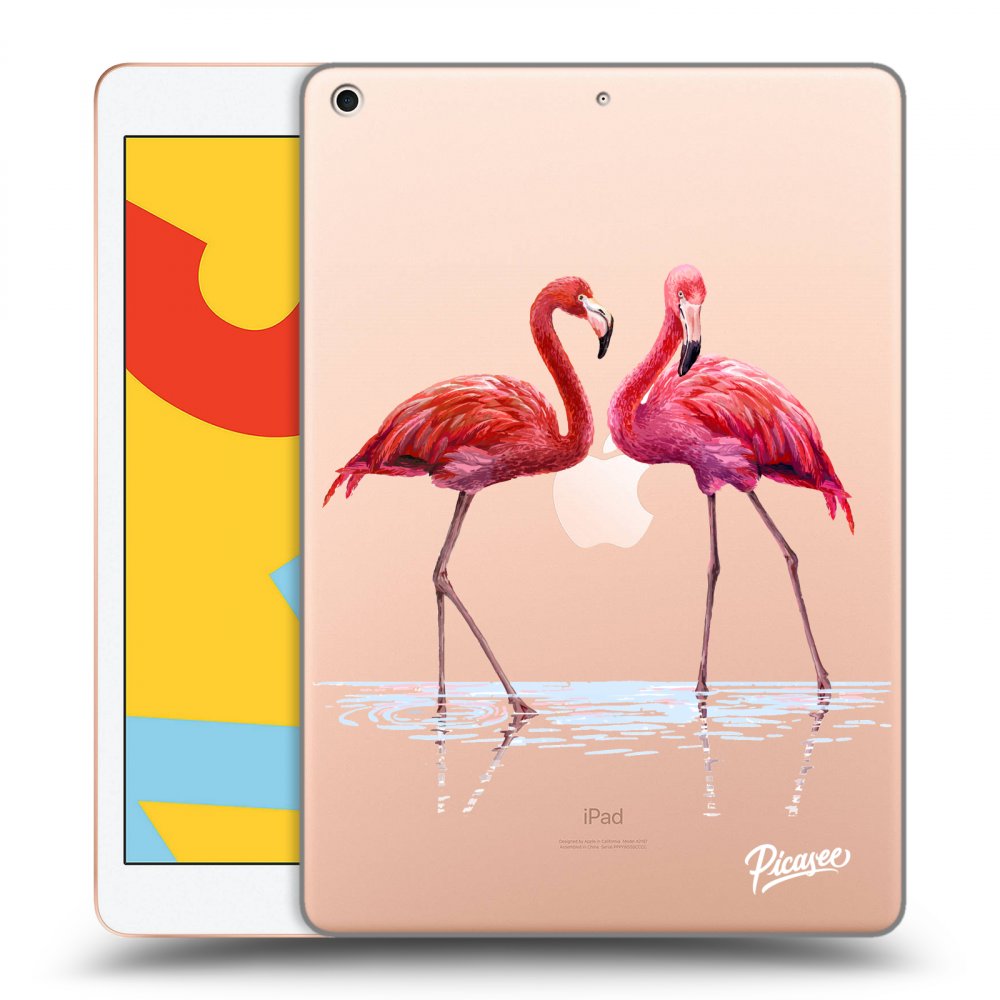 Picasee husă transparentă din silicon pentru Apple iPad 10.2" 2019 (7. gen) - Flamingos couple