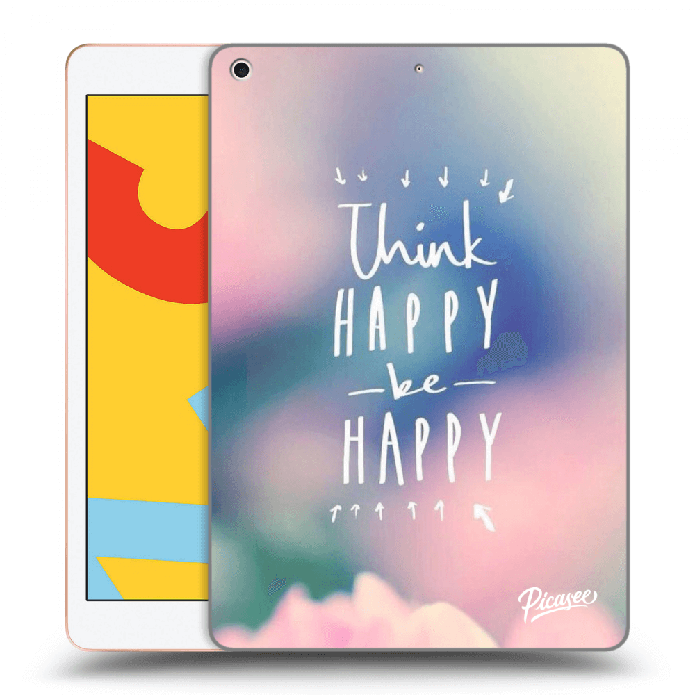 Picasee husă neagră din silicon pentru Apple iPad 10.2" 2019 (7. gen) - Think happy be happy