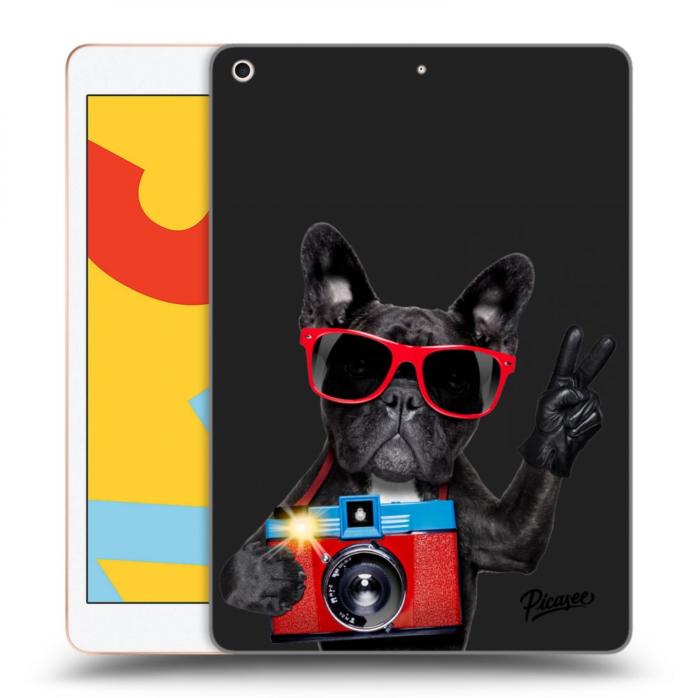 Picasee husă neagră din silicon pentru Apple iPad 10.2" 2019 (7. gen) - French Bulldog
