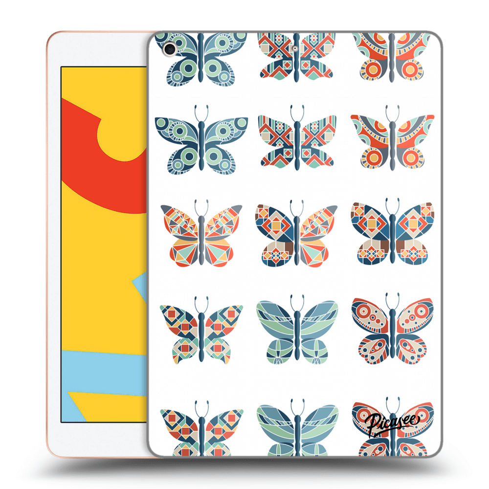 Picasee husă neagră din silicon pentru Apple iPad 10.2" 2019 (7. gen) - Butterflies