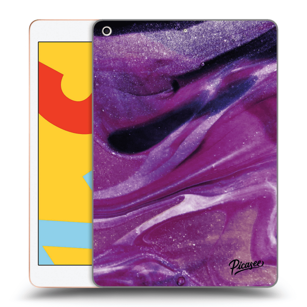 Picasee husă neagră din silicon pentru Apple iPad 10.2" 2019 (7. gen) - Purple glitter
