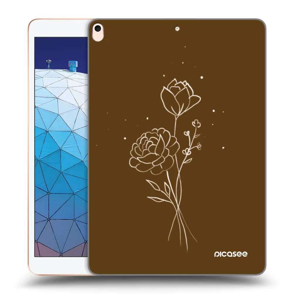 Picasee husă transparentă din silicon pentru Apple iPad Air 10.5" 2019 (3.gen) - Brown flowers