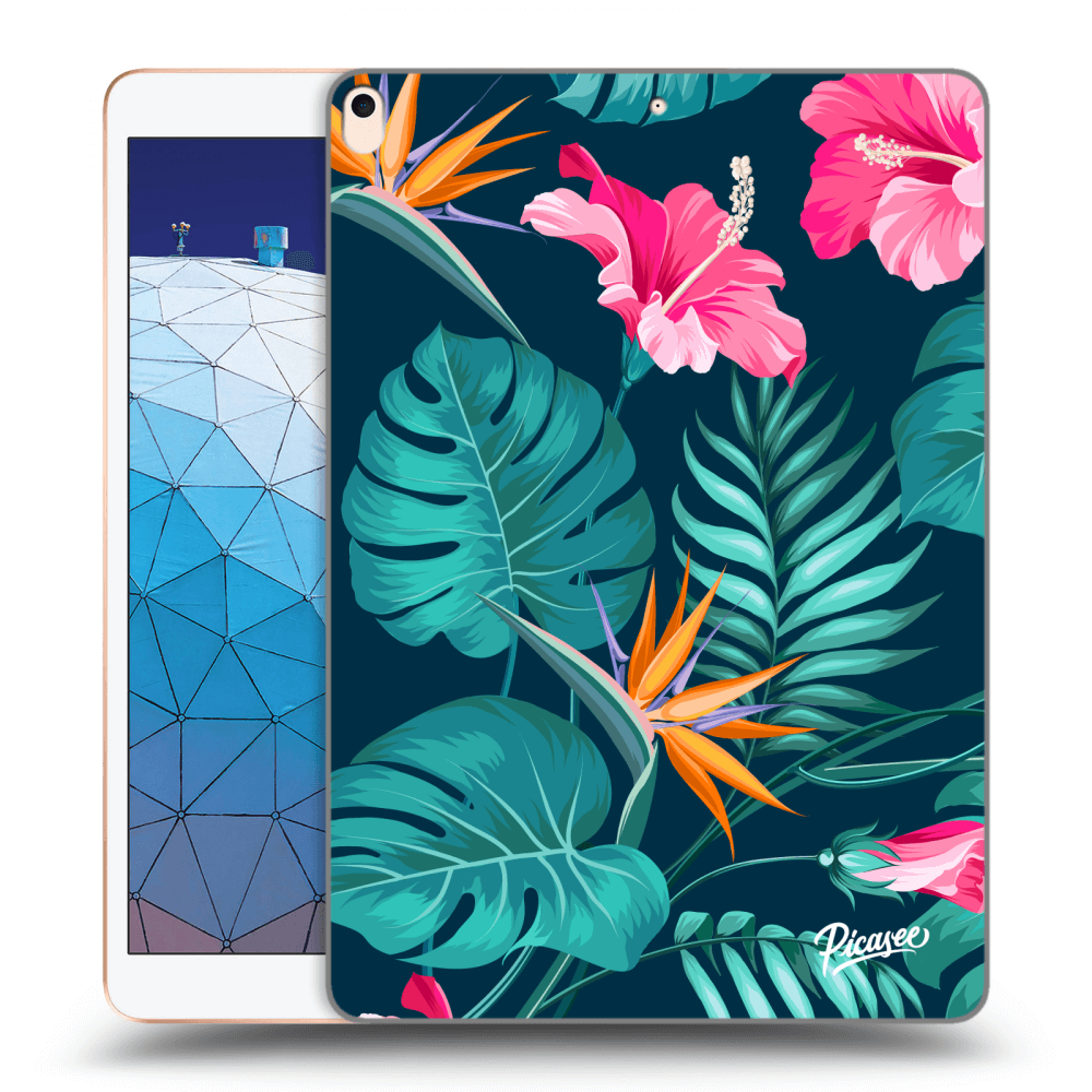 Picasee husă transparentă din silicon pentru Apple iPad Air 10.5" 2019 (3.gen) - Pink Monstera
