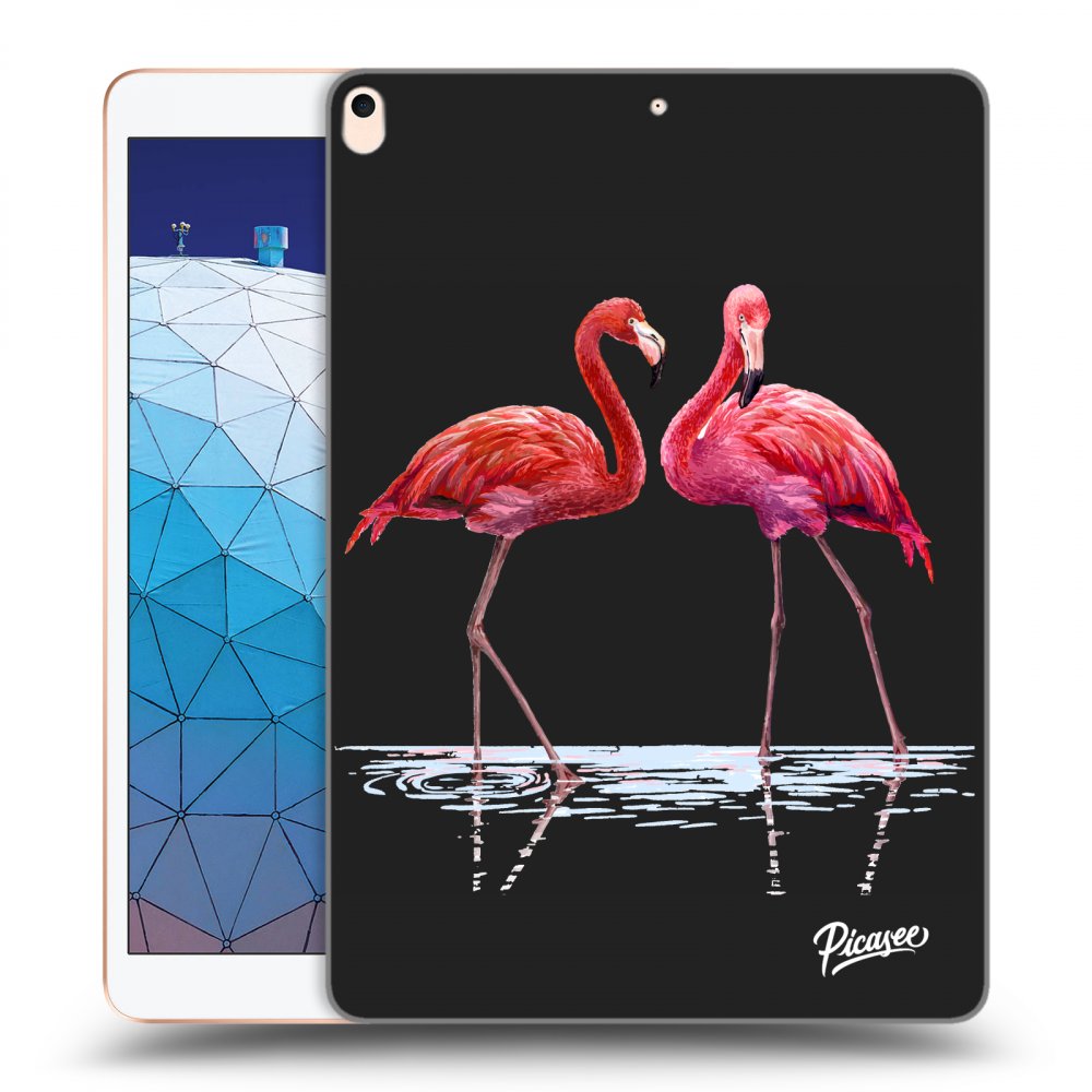 Picasee husă neagră din silicon pentru Apple iPad Air 10.5" 2019 (3.gen) - Flamingos couple